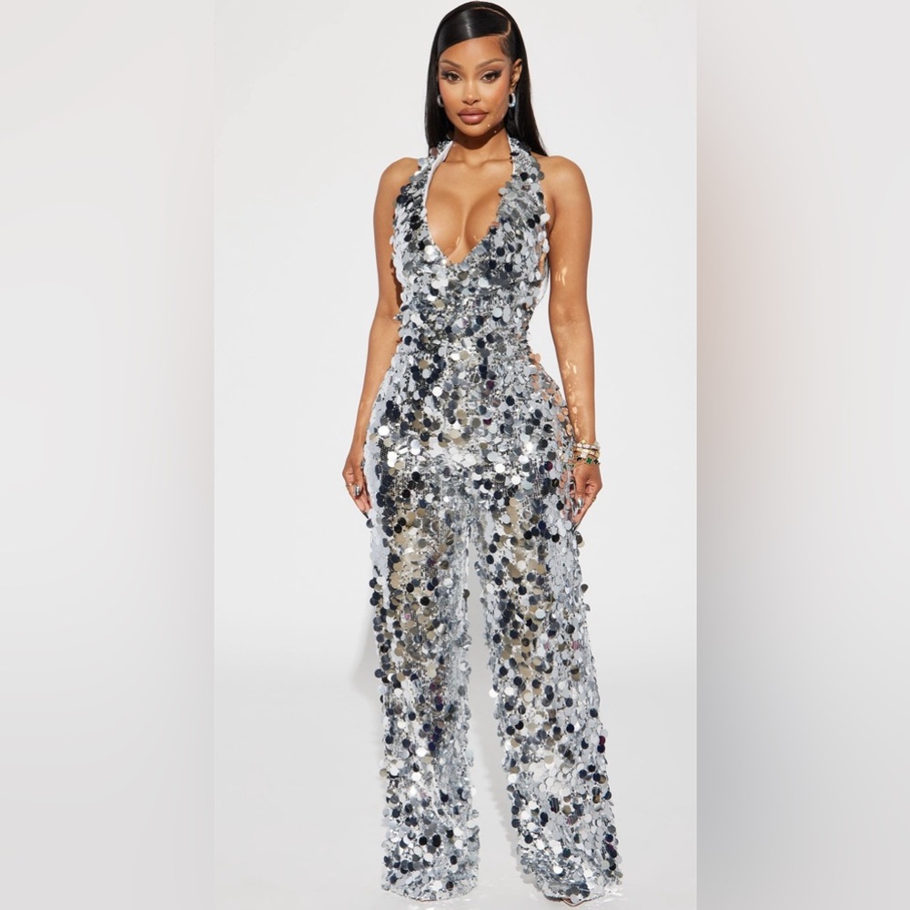 Silver Sequin Jumpsuit